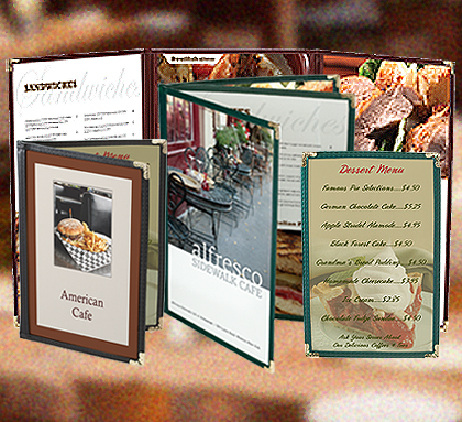 Cheap menu covers, budget menu covers and inexpensive menu covers are all at Menucoverman.com